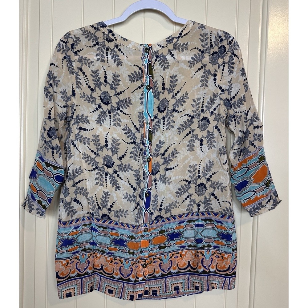 Anthropologie Maeve Silk Blouse Sz 0 - Picture 6 of 6